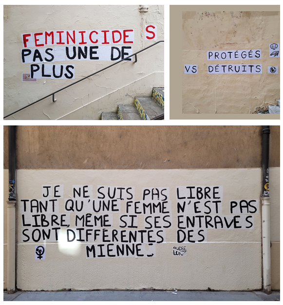 Collages féministes, collages, Lyon 1er, 2019-2021